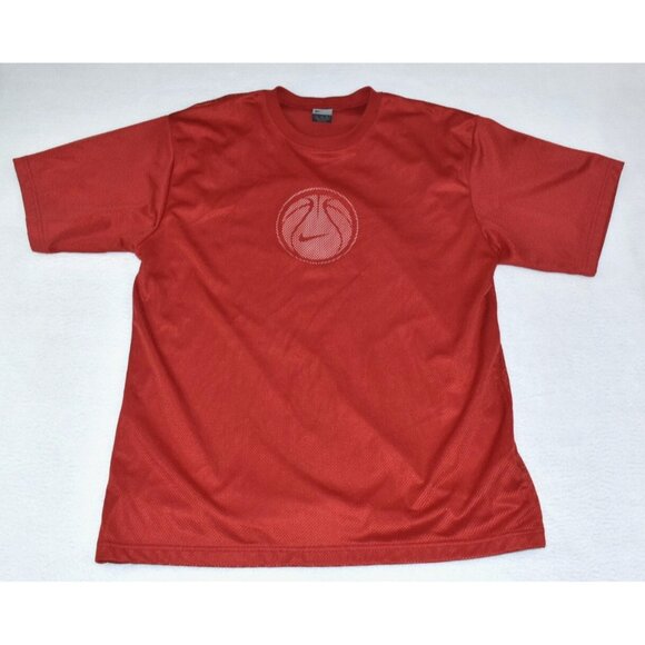 Nike Dri-Fit Men's T-Shirt XL Basketball Red Mesh Athletic Sportswear Vintage - Picture 1 of 12
